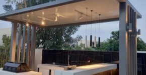 Balcony glass railing with aluminum frame crafted by Glass Aluminum Dubai.