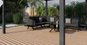 Professional technician replacing roof panels during gazebo pergola repair in Dubai