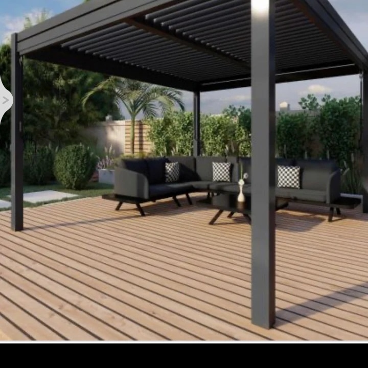 Professional technician replacing roof panels during gazebo pergola repair in Dubai