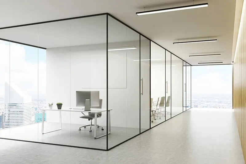 Stylish glass office partition in Dubai