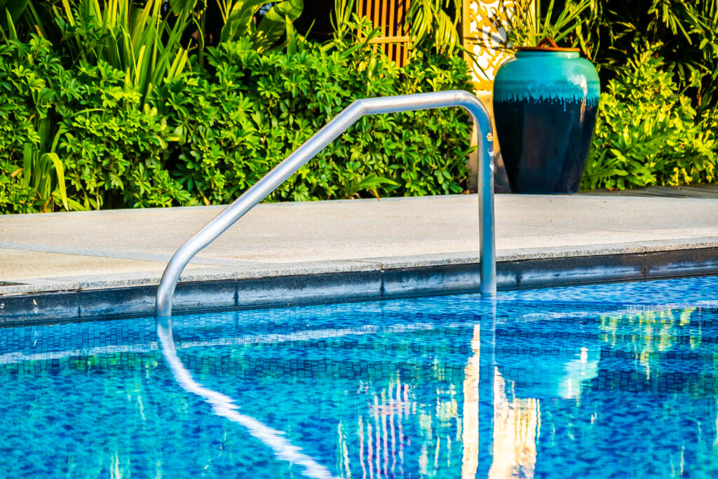 Swimming Pool Glass Fence in Dubai Silicon Oasis