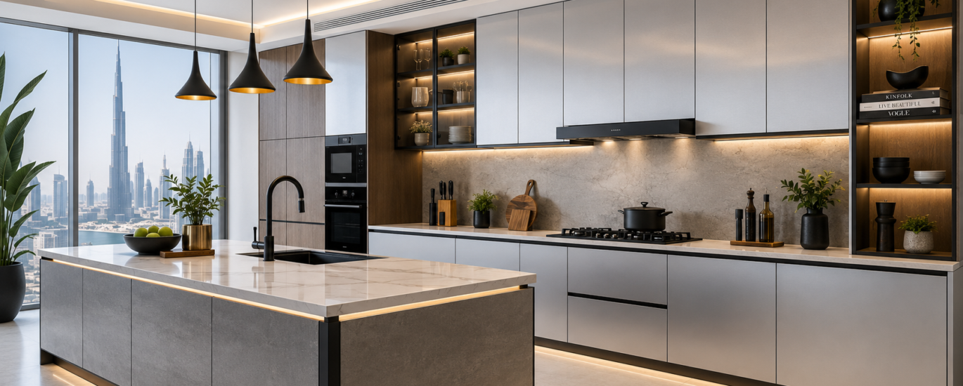Custom Aluminium Kitchen Cabinet Dubai for modern homes