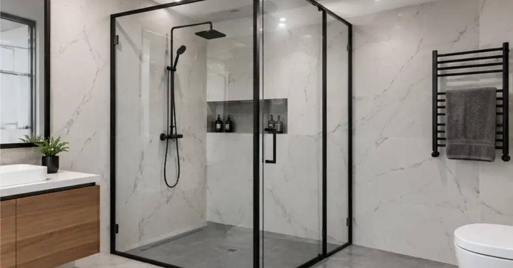 Modern Shower glass partition dubai​ for a stylish bathroom
